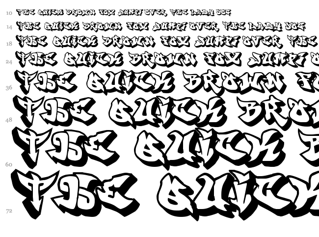 Graffonti font waterfall